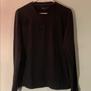 Kenneth Cole Black Cotton Shirt with white accents